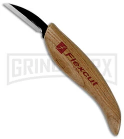 Flexcut Roughing Knife Blond Ash Wood Carving Tool - Black Plain