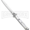 Frank B 11" Italian Stiletto Automatic Knife White Pearlex (5" Bayonet)
