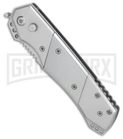 Super Knife Croc Automatic Knife Stainless W/ Polished Inlay - Satin Serr -Elite Knives Shop GA303SL BP 25775 er spine large