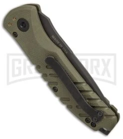 Gerber Propel Downrange OD Green Automatic Knife - Tanto Black Serr -Elite Knives Shop Gerber Auto Propel Downrange OD green black serr BHQ 67394 er side large