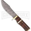 Tallen Jungle Hunter Brown Fixed Blade Knife - Damascus Plain