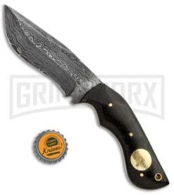 Tallen Wallaby Mini Kukri Micarta Fixed Blade - Damascus Plain -Elite Knives Shop Grindworx Wallaby Mini Kukri BP 28091 jr bottlecap large