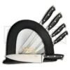 Hen & Rooster Black Five Piece Kitchen Knife Set W/ Black ABS Block