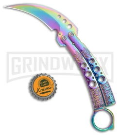 Karambit Tactical Rainbow Butterfly Knife Limited Edition - Spectrum -Elite Knives Shop Karambit Tactical Gold Butterfly Limited Edition Spectrum GX 39599 jr bottlecap large