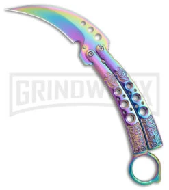 Karambit Tactical Rainbow Butterfly Knife Limited Edition - Spectrum
