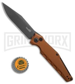 Kershaw Launch 7 Galyean Earth Brown Automatic Knife - Black Plain -Elite Knives Shop Kershaw Galyean Launch 7 Earth Brown black BHQ 75928 er bottlecap large