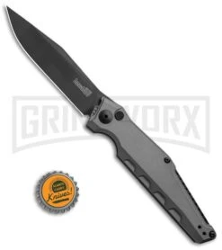 Kershaw Launch 7 Galyean Gray Automatic Knife - Black Plain -Elite Knives Shop Kershaw Galyean Launch 7 Gray Black 7900GRYBLK BHQ 52153 jr bottlecap large