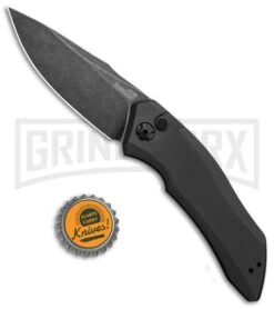 Kershaw Launch 1 Gray Automatic Knife - Blackwash Plain -Elite Knives Shop Kershaw Launch 1 Automatic Gray Aluminum BlackWash 7100GRYBW BHQ 91254 jr bottlecap large