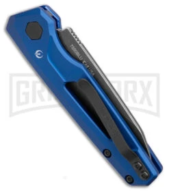 Kershaw Launch 11 Blue Aluminum Automatic Knife - Blackwash Plain -Elite Knives Shop Kershaw Launch 11 Auto Blue Aluminum Blackwash BHQ 178234 jr side large