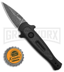 Kershaw Launch 12 CA Legal Black/Carbon Fiber Automatic Knife - Black SW Plain -Elite Knives Shop Kershaw Launch 12 CA Legal mini Stiletto Automatic Knife Black CF 1in Black SW BHQ 145122 td size large