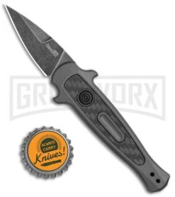 Kershaw Launch 12 CA Legal Gray Automatic Knife - Black SW Plain -Elite Knives Shop Kershaw Launch 12 Call Legal Stiletto Auto Grey KER7130GRYBW BHQ 114623 jr bottlecap large