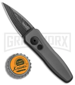 Kershaw Launch 4 Gray Automatic Knife CA Legal - Damascus Plain -Elite Knives Shop Kershaw Launch 4 CA Legal Auto Gray Damascus BHQ 86760 er bottlecap large