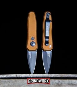 Kershaw Launch 4 Bronze Automatic Knife CA Legal - Black Plain -Elite Knives Shop Kershaw Launch 4 CA Legal Automatic Knife Bronze Black 7500EBBLK BHQ82252 kp old wood stabbed web large