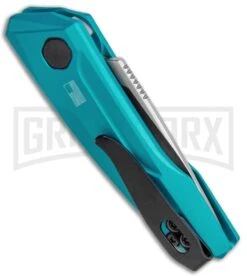 Kershaw Launch 9 Teal Automatic Knife CA Legal - Stonewash Plain -Elite Knives Shop Kershaw Launch 9 Auto Blue Working KER7250TEALSW BHQ 115103 jr side large