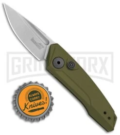 Kershaw Launch 9 OD Green Automatic Knife CA Legal - Stonewash Plain -Elite Knives Shop Kershaw Launch 9 Auto OD Green Working KER7250OLSW BHQ 113298 jr bottlecap large