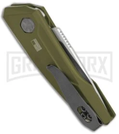 Kershaw Launch 9 OD Green Automatic Knife CA Legal - Stonewash Plain -Elite Knives Shop Kershaw Launch 9 Auto OD Green Working KER7250OLSW BHQ 113298 jr side large