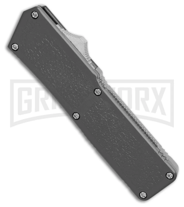 Lightning Gray D/A OTF Automatic Knife - Tanto Black 2 Lightning Gray D/A OTF Automatic Knife - Tanto Black - Image 2