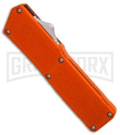 Lightning Orange D/A OTF Automatic Knife - Dagger Two-Tone Serr -Elite Knives Shop Lightning Orange DA Dagger Two Tone Serr BP 30330 er spine large
