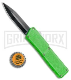 Lightning Zombie Edition Green D/A OTF Automatic Knife - Dagger Black Plain -Elite Knives Shop Lightning Zombie Edition Green DA OTF Dagger Black Plain BP 22659 jr bottlecap large