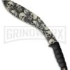 M-Tech Boomerang Kukri Black Fixed Blade Knife - Gray Plain