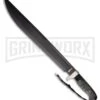 M-Tech Combat Machete Black Pakkawood Fixed Blade Knife - Black Plain