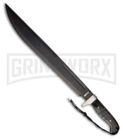 M-Tech Combat Machete Black Pakkawood Fixed Blade Knife - Black Plain