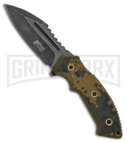 M-Tech Xtreme Scout Master Camo G-10 Fixed Blade Knife - Black Stonewash Plain