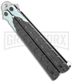 M-Tech Snake Eye Balisong Butterfly Trainer - Black / Satin -Elite Knives Shop M Tech Snake Eye Balisong Butterfly Trainer Black Satin BUTT PK 1157S GX 36722 jr side large