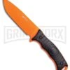 M-Tech Steel Horse Black Fixed Blade Knife - Orange Plain