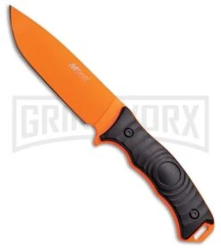 M-Tech Steel Horse Black Fixed Blade Knife - Orange Plain