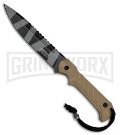 M-Tech Xtreme Rivalry Tan G-10 Fixed Blade Knife - Urban Camo Plain