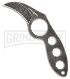 MARSER Jager Jag-7 Fixed Blade Neck Knife - Black Stonewash Plain