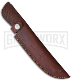 Marbles Damascus Horn Bowie Fixed Blade Knife - Damascus Plain -Elite Knives Shop Marbles Bowie Horn Handle Damascus BHQ 95318 jr sheath large