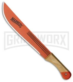 Marble's Wild Leopard 20.25" Orange Wood Machete - Orange Plain