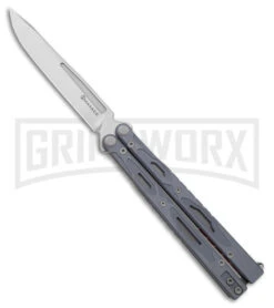 Maxace Unicorn Gray G-10 Balisong Butterfly Knife - Spear Point Satin Plain