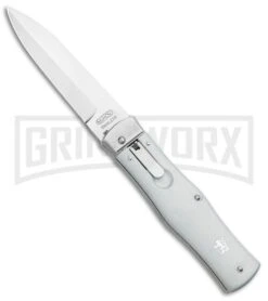 Mikov 241 Predator ABS Gray Automatic Leverlock Knife - Satin Bayo