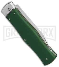 Mikov 241 Predator ABS Green Automatic Leverlock Knife - Clip Point Polish -Elite Knives Shop Mikov 241 Predator LL Auto CP Green Polish BHQ 92014 jr side large