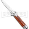 Milano 7.5" Lever Lock Automatic Knife Rosewood - Bayonet Satin
