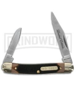 Old Timer Black Limited Edition 3pc Gift Set - Gift Tin -Elite Knives Shop Old Timer 3 Piece Fixed Folders Saw Cut Handles Satin BHQ 123469 jr folding 2 large