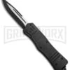 Panther Drop Point Black OTF Automatic Knife - Two Tone Plain