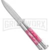 Regal Flipper Balisong Pink Swirl Acrylic Butterfly Knife - Satin Plain