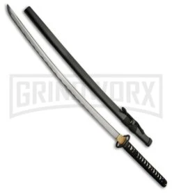 Rite Edge Circle Sword Black Cord Fixed Blade Knife - Satin Plain