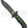 Rite Edge Dead Walker Green Fixed Blade Knife - Black Stonewash Serr