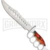 Rite Edge Flame Scorpion Red Fixed Blade Knife - Satin Plain