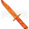 Rite Edge Hunters Survival Orange Camo Fixed Blade Knife - Orange Plain