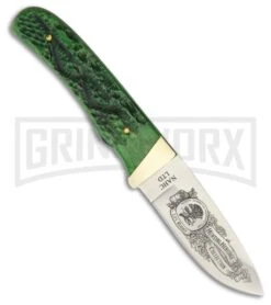 Rite Edge Hunting Heritage Club Large Green Ram's Horn Fixed Blade Knife