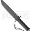 Rite-Edge Strive Black Aluminum Fixed Blade Knife - Black Plain