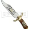 Rite Edge Twin Deer Brown Fixed Blade Knife - Satin Plain
