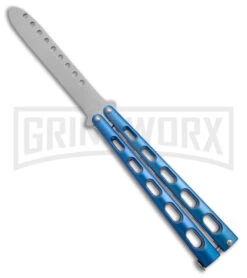 Ronin Gear Blue Balisong Trainer Butterfly Knife - Satin Plain