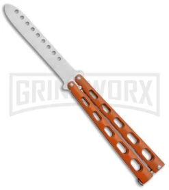 Ronin Gear Orange Balisong Trainer Butterfly Knife - Satin Plain